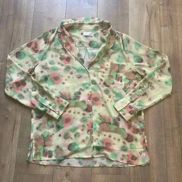 ARITZIA WILFRED FREE Briona Tie Dye Button Down Blouse Sz M - Picture 6 of 11